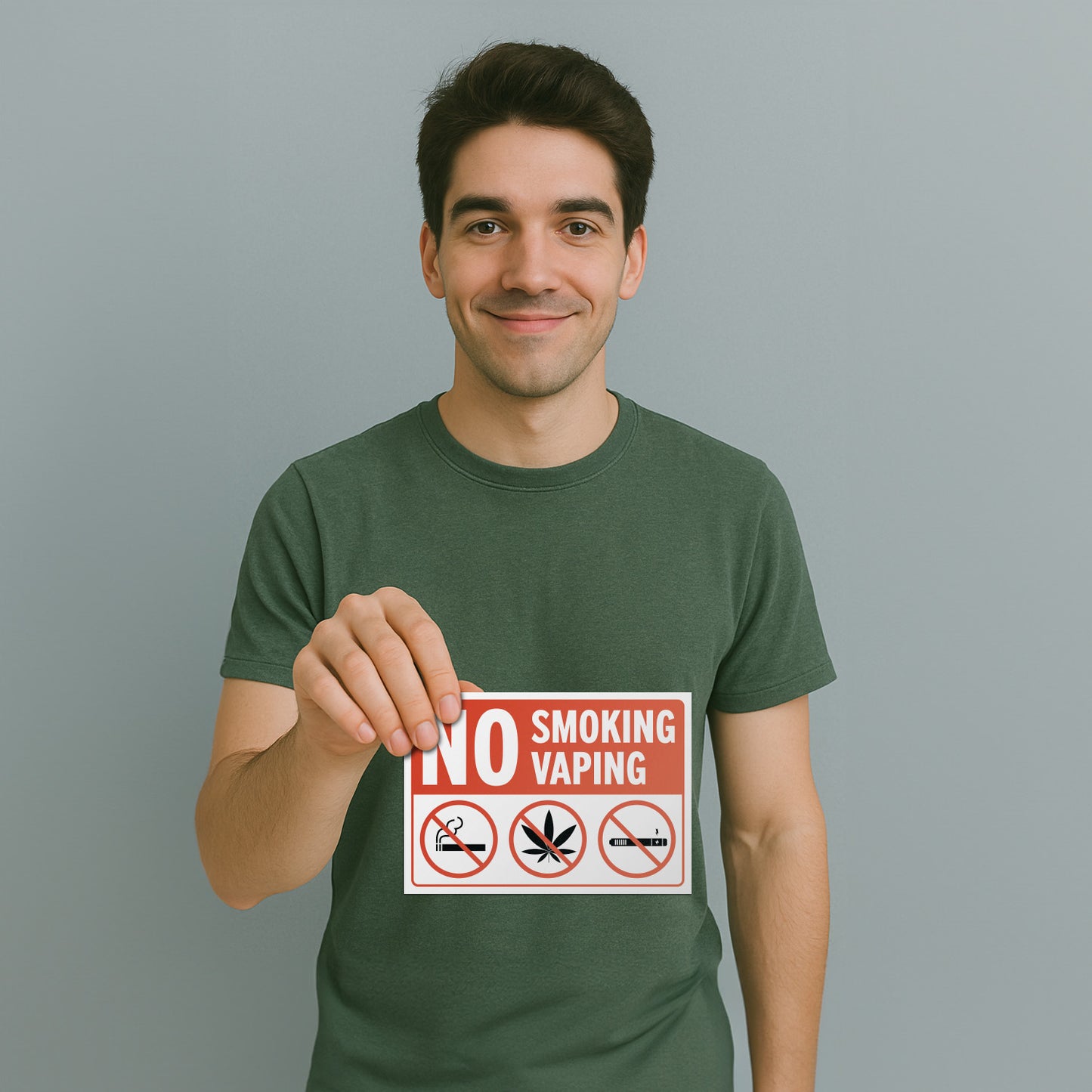 10 x 7in No Smoking / No Vaping Sticker: Smoke-Free Spaces Decal