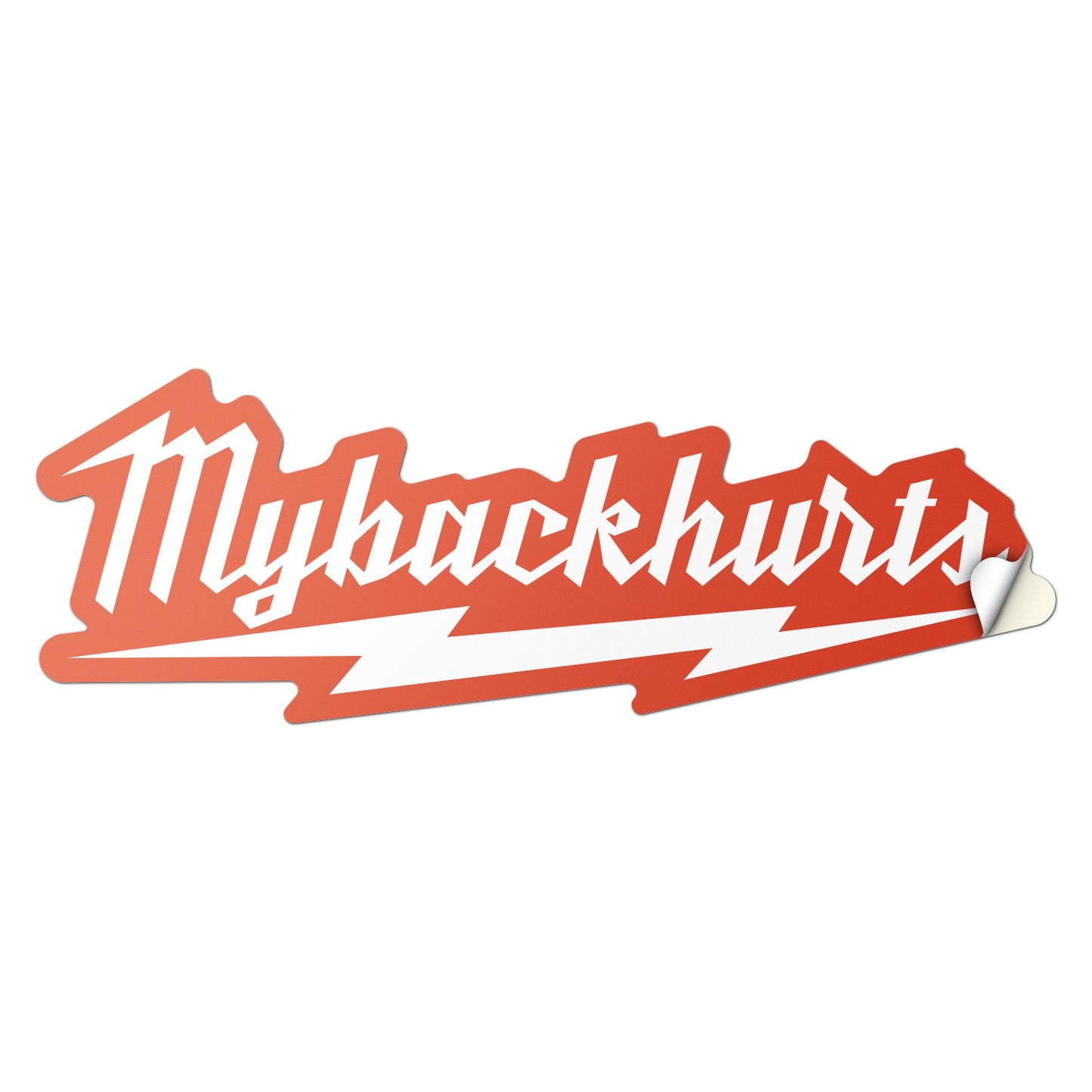 5 x 2in Humor Sticker: My Back Hurts Decal