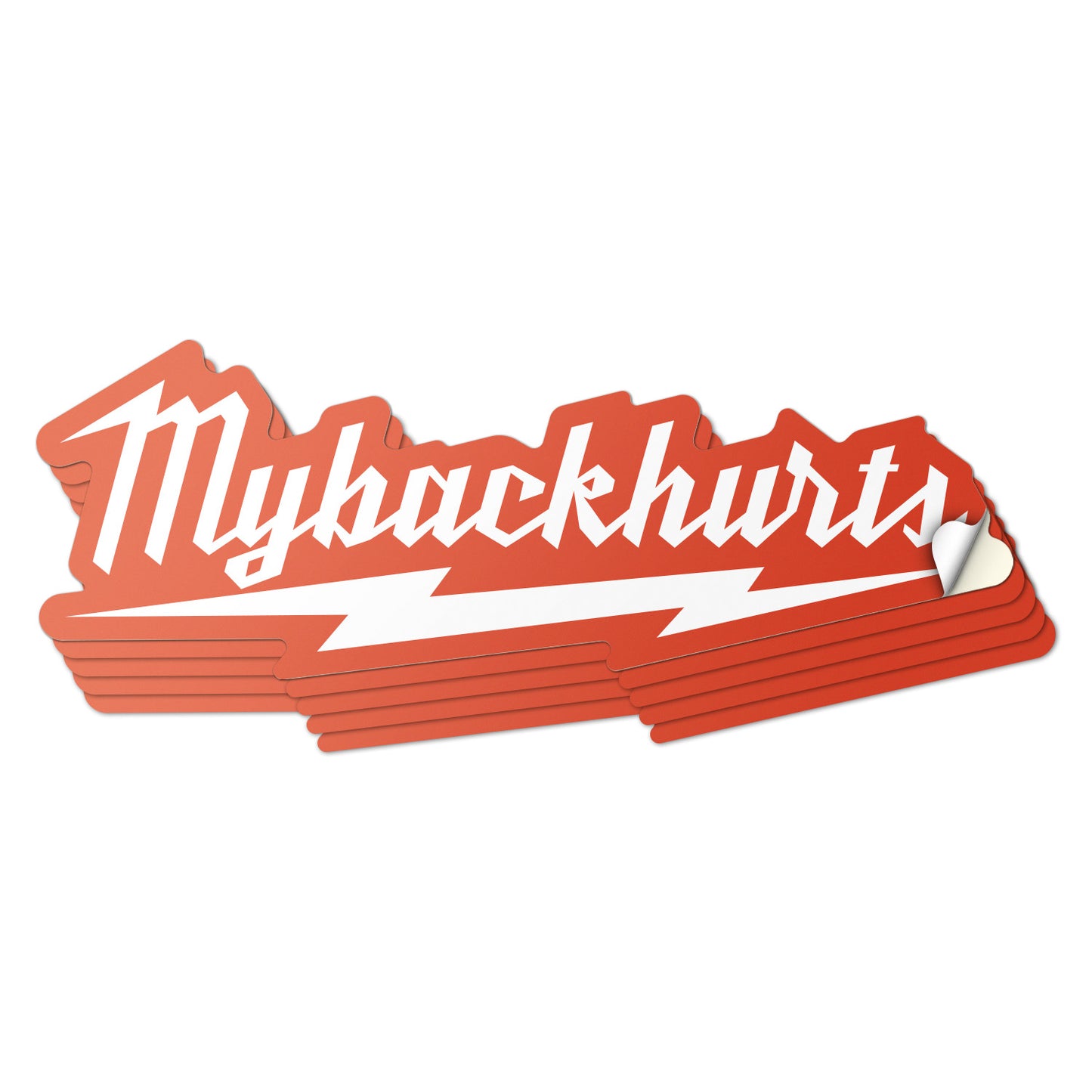 5 x 2in Humor Sticker: My Back Hurts Decal