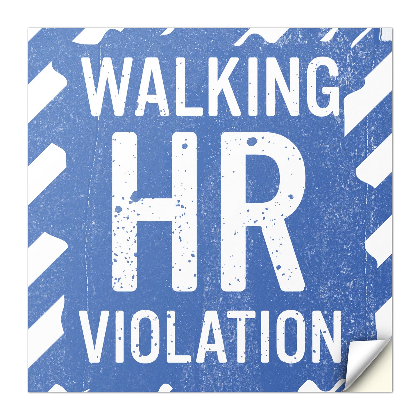2 x 2in Funny Office Humor Decal: Walking HR Violation Vinyl Sticker