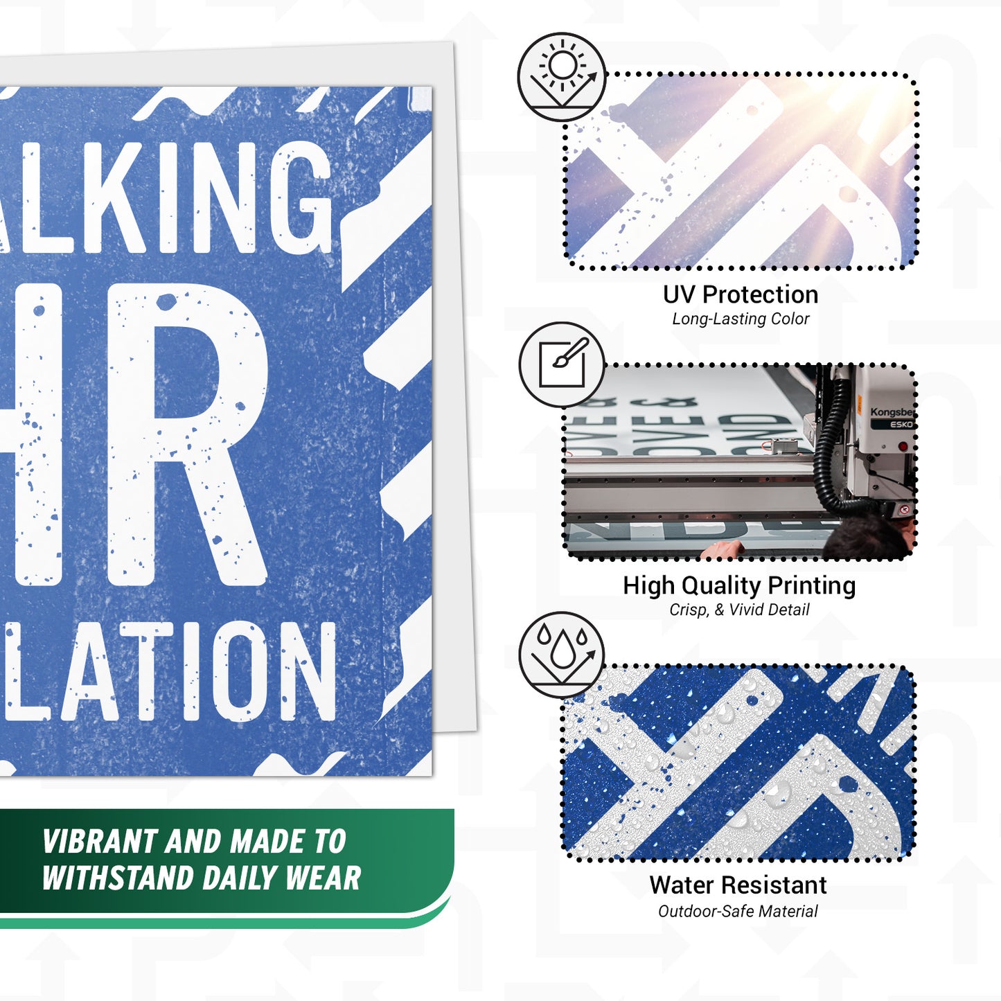 2 x 2in Funny Office Humor Decal: Walking HR Violation Vinyl Sticker