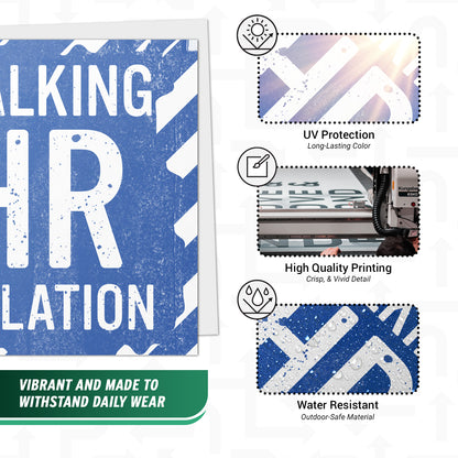 2 x 2in Funny Office Humor Decal: Walking HR Violation Vinyl Sticker