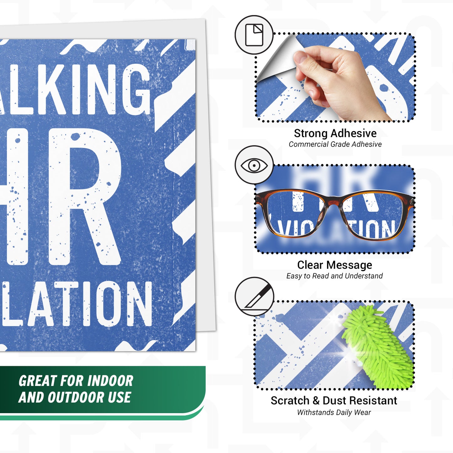 2 x 2in Funny Office Humor Decal: Walking HR Violation Vinyl Sticker