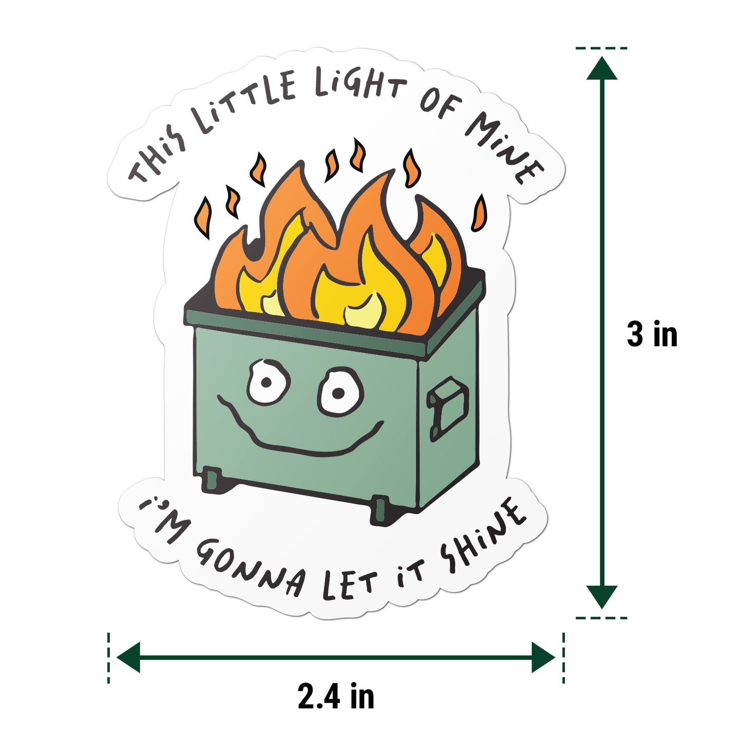 2.4 x 3in Inspirational Sticker: This Little Light of Mine Vinyl Decal