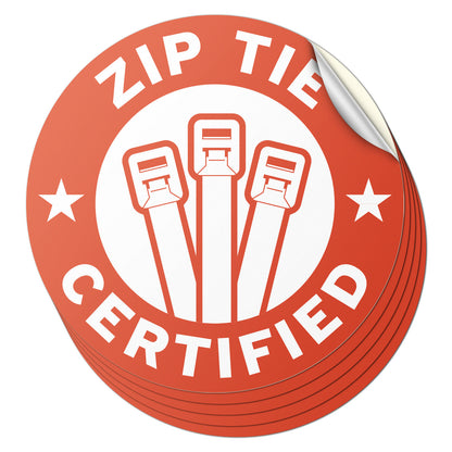 3 x 3in Humor Sticker: Zip Tie Certified Decal