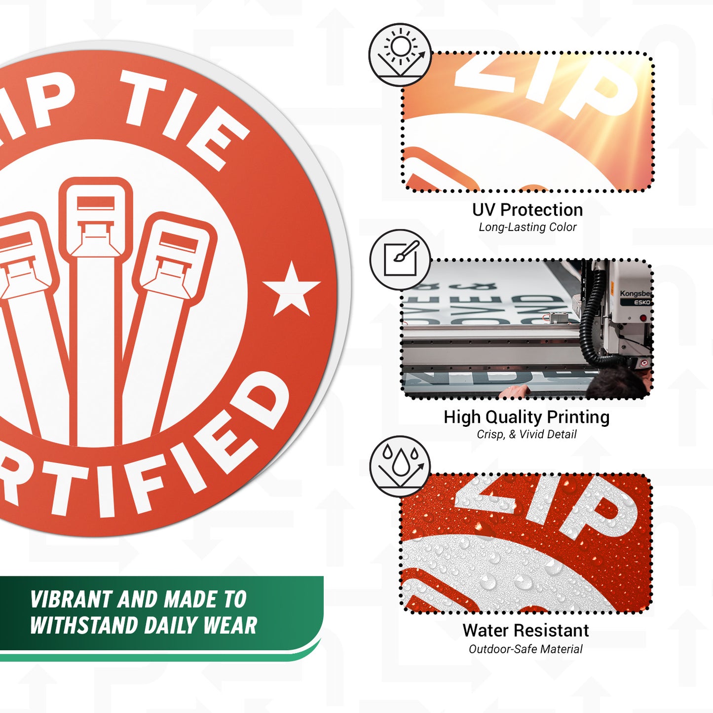 3 x 3in Humor Sticker: Zip Tie Certified Decal