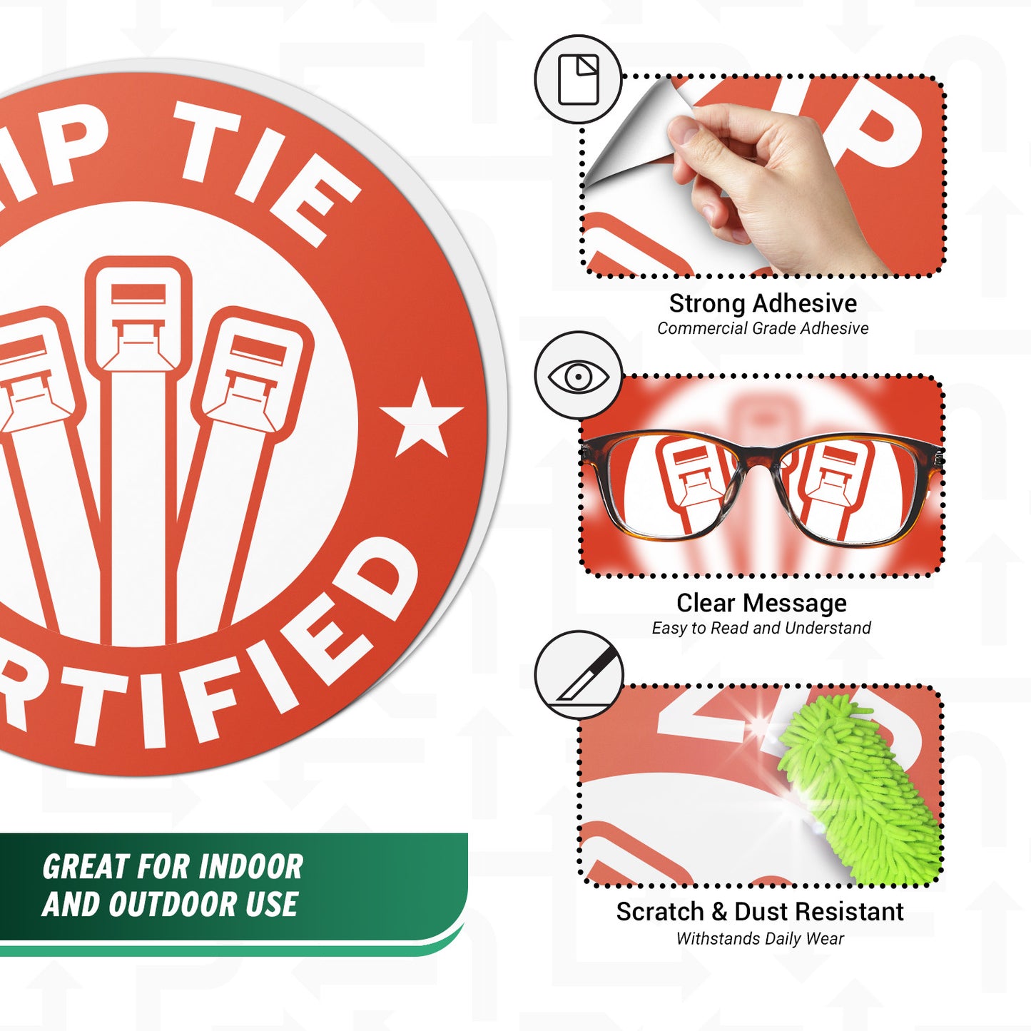 3 x 3in Humor Sticker: Zip Tie Certified Decal