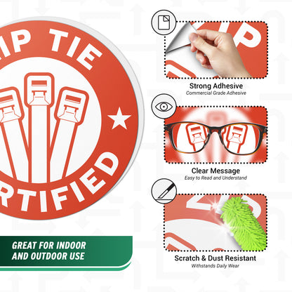 3 x 3in Humor Sticker: Zip Tie Certified Decal