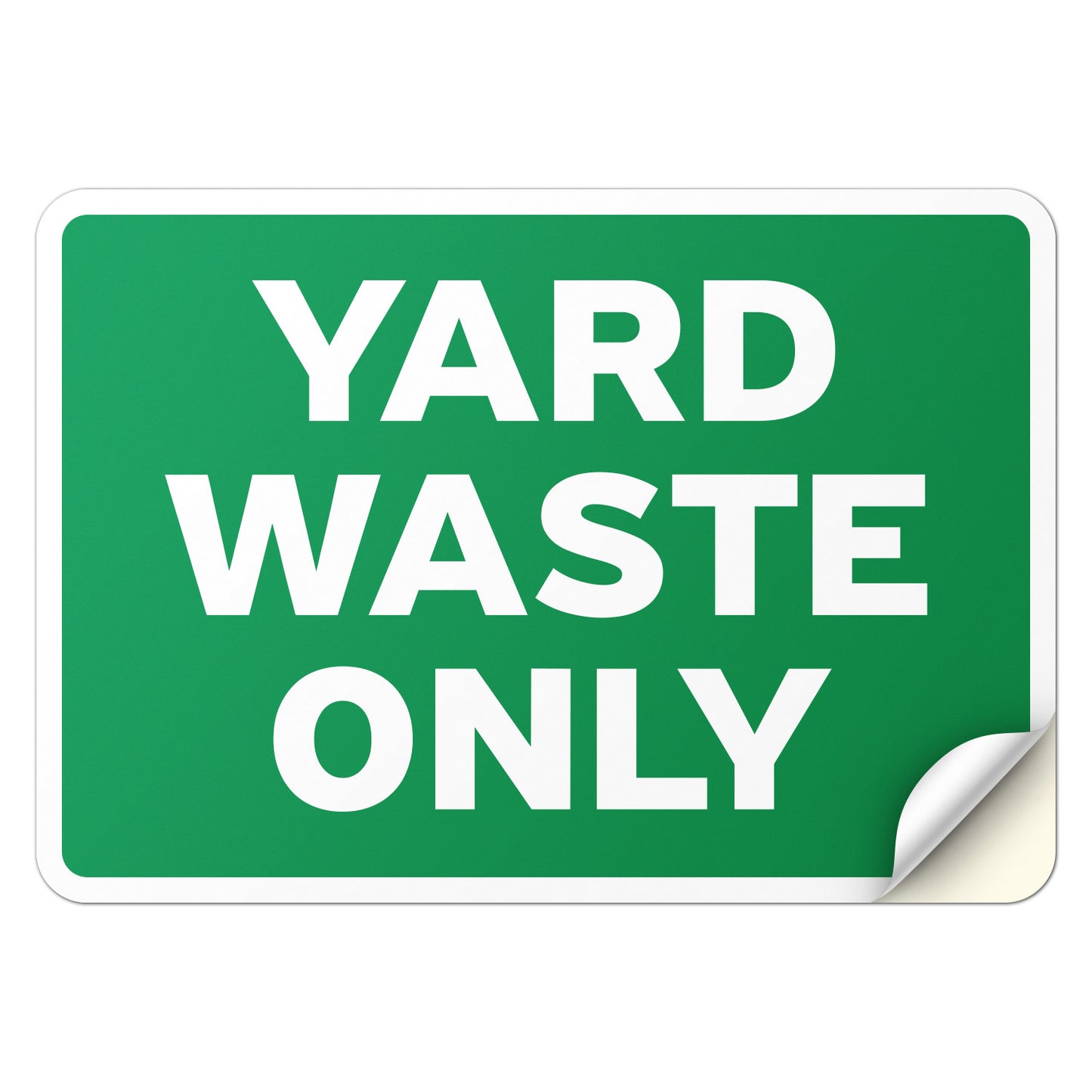 10 x 7in Bin Label: Yard Waste Only Compost Sticker