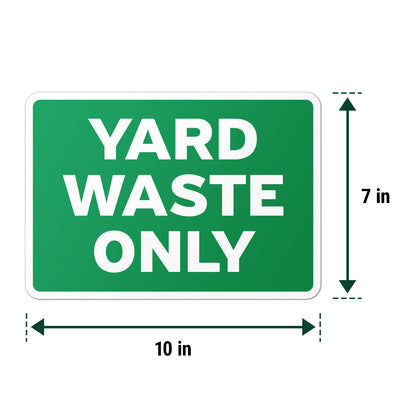10 x 7in Bin Label: Yard Waste Only Compost Sticker