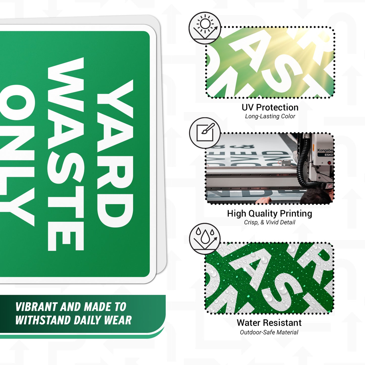 10 x 7in Bin Label: Yard Waste Only Compost Sticker