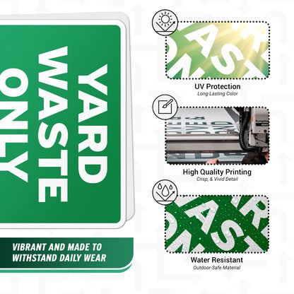 10 x 7in Bin Label: Yard Waste Only Compost Sticker