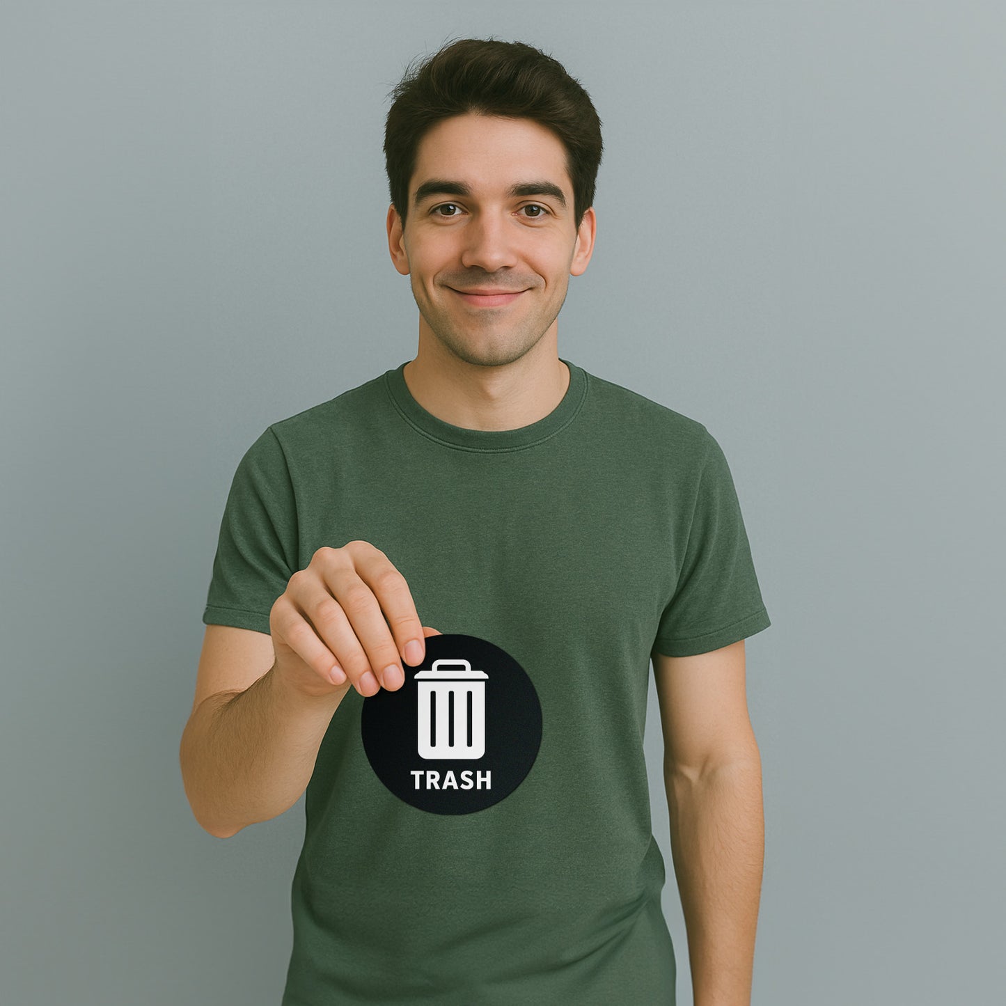 5 inch Sorting Label: Trash Text & Symbol Vinyl Sticker