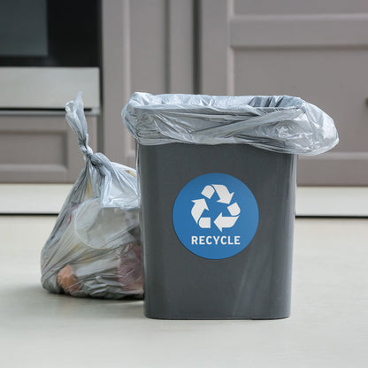 5 inch Sorting Label: Recycle Logo Blue Sticker