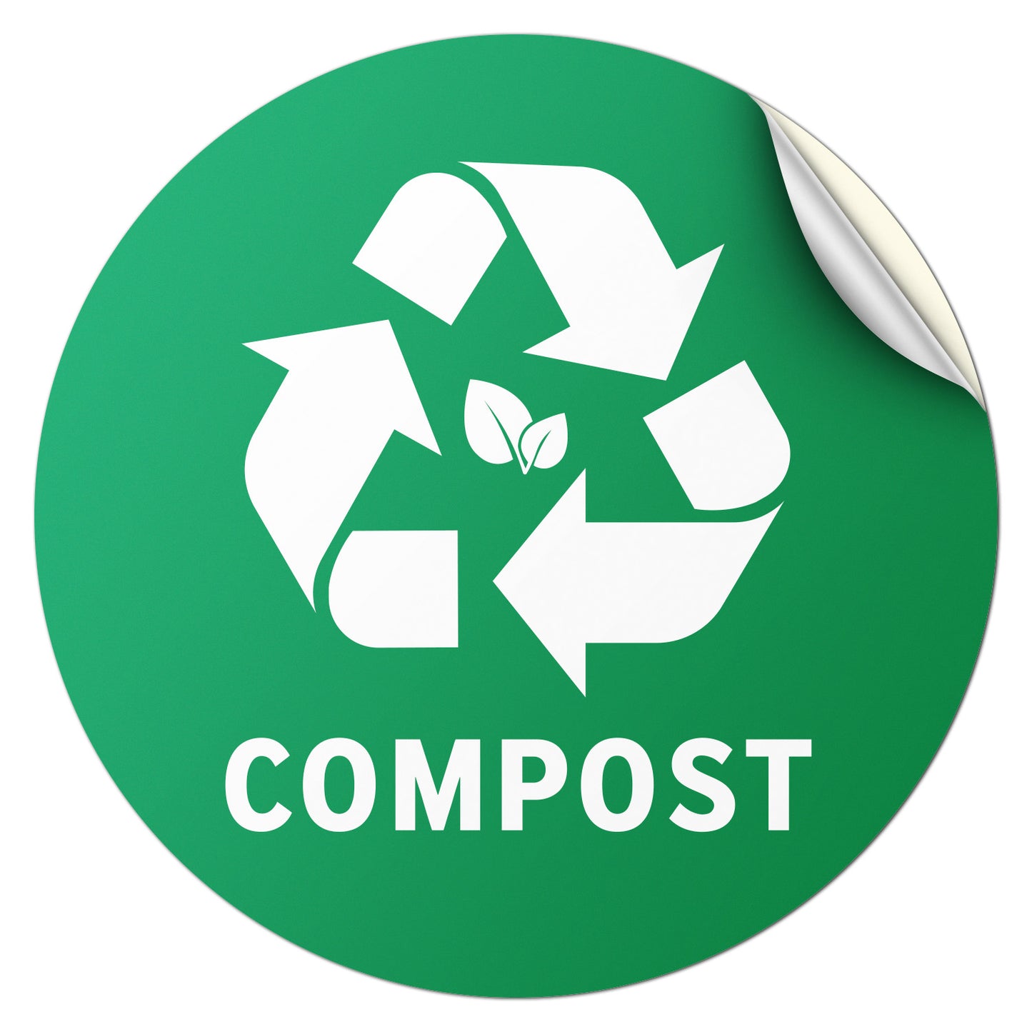 5 inch Sorting Label: Compost Logo Green Sticker