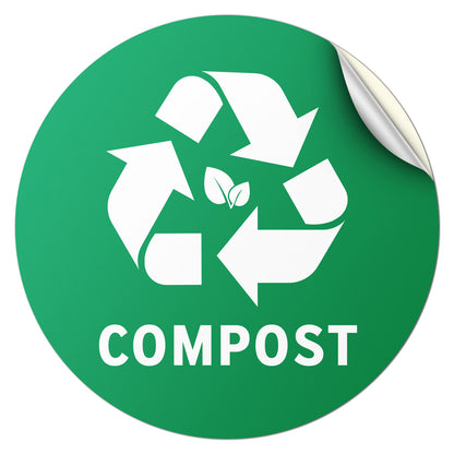 5 inch Sorting Label: Compost Logo Green Sticker
