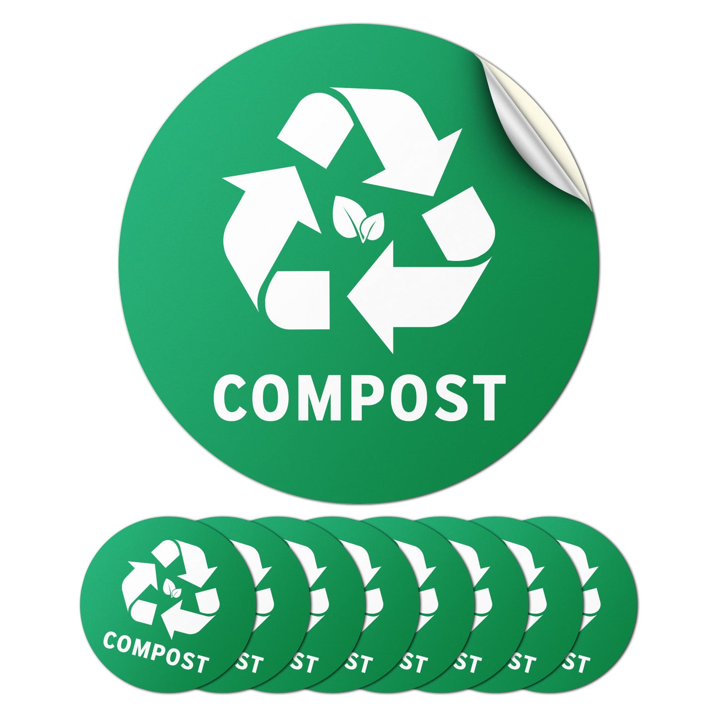 5 inch Sorting Label: Compost Logo Green Sticker