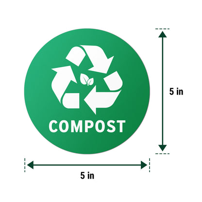 5 inch Sorting Label: Compost Logo Green Sticker