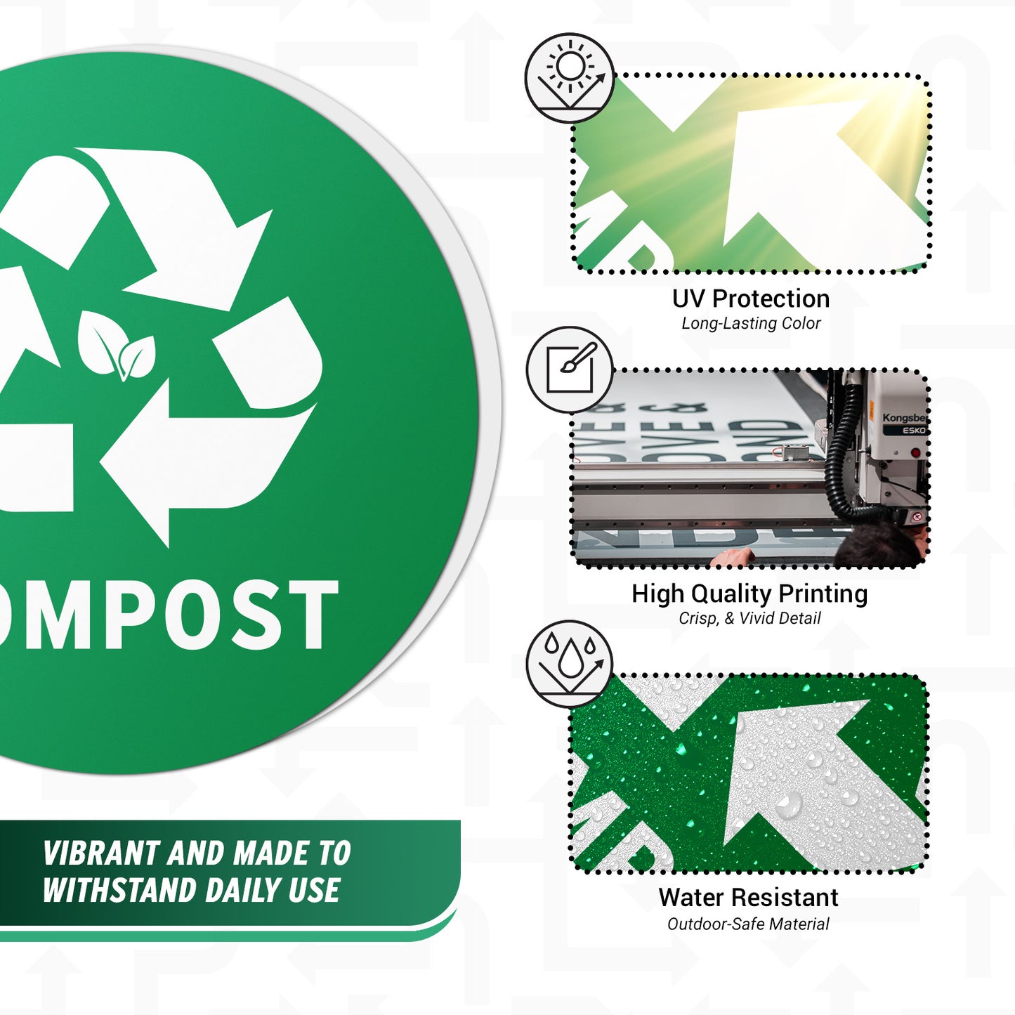 5 inch Sorting Label: Compost Logo Green Sticker