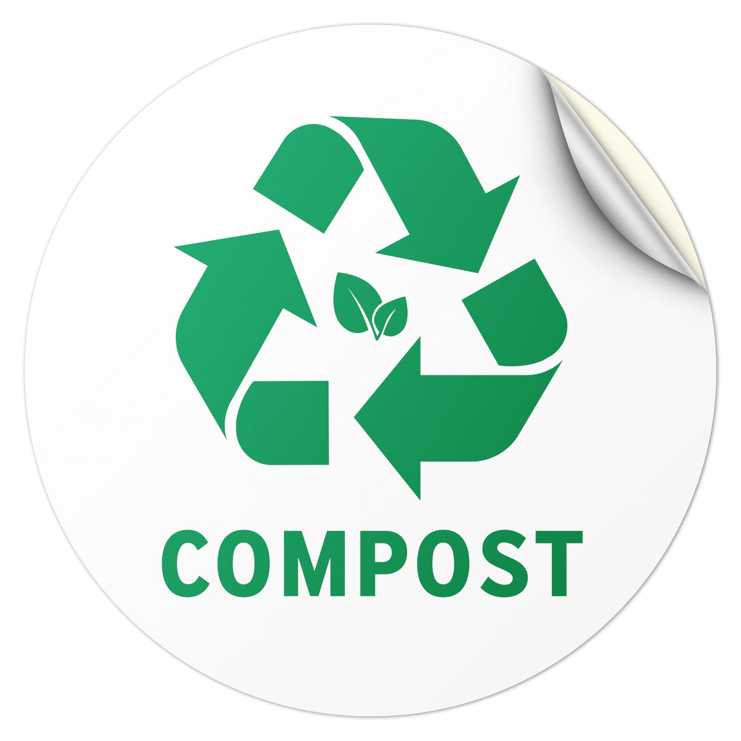 5in Waste Bin Label: Compost Image Green Sticker