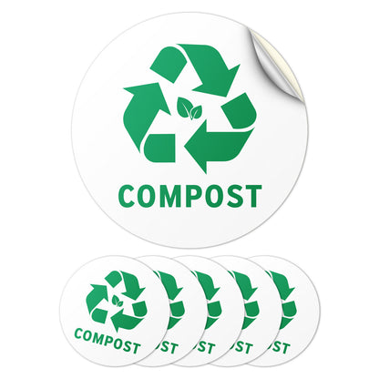 5in Waste Bin Label: Compost Image Green Sticker