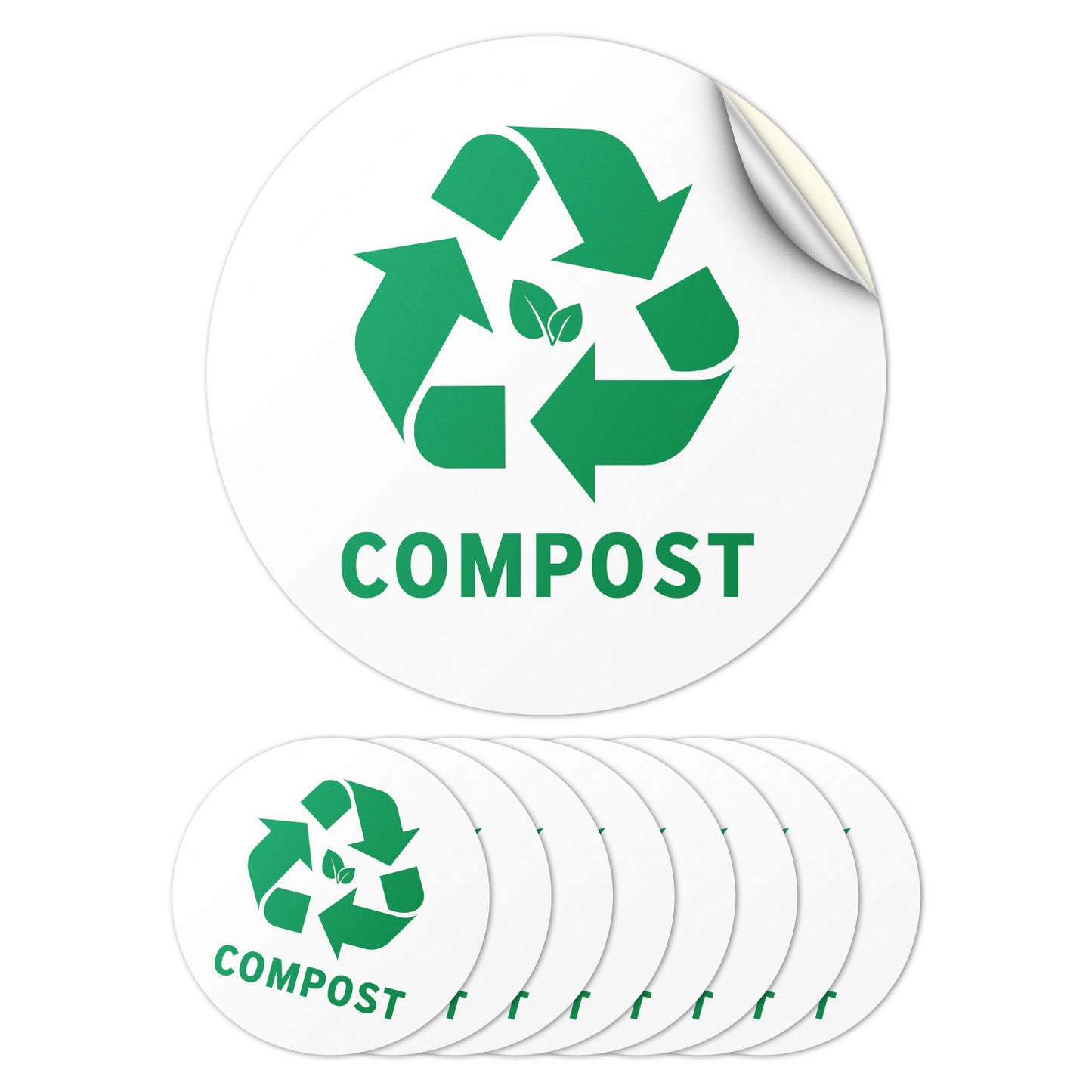 5in Waste Bin Label: Compost Image Green Sticker