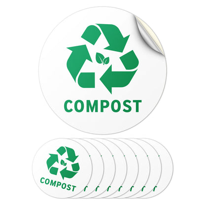 5in Waste Bin Label: Compost Image Green Sticker