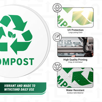5in Waste Bin Label: Compost Image Green Sticker