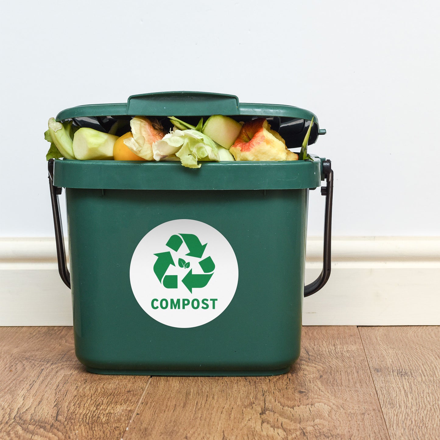 5in Waste Bin Label: Compost Image Green Sticker