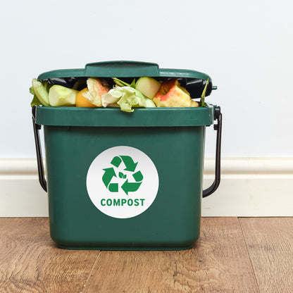 5in Waste Bin Label: Compost Image Green Sticker