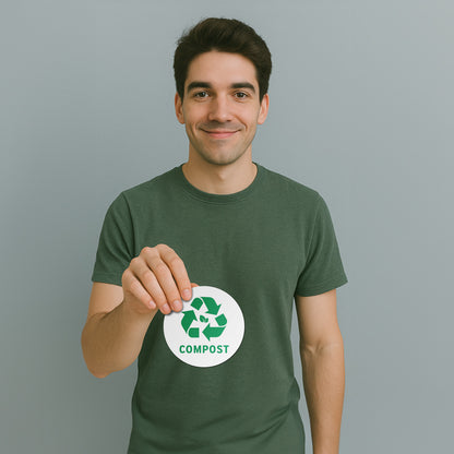 5in Waste Bin Label: Compost Image Green Sticker