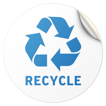 5in Waste Bin Label: Recycling Image Sticker (Blue)