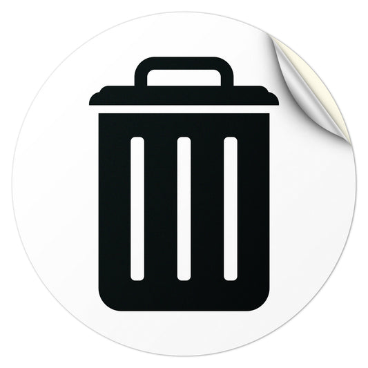 5 inch Bin Label: Trash Vinyl Sticker (White Decal)