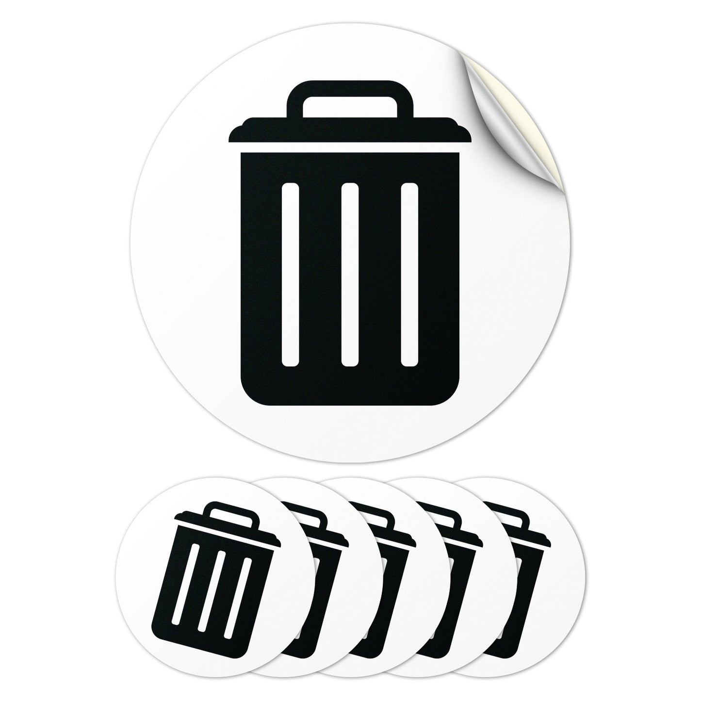 5 inch Bin Label: Trash Vinyl Sticker (White Decal)