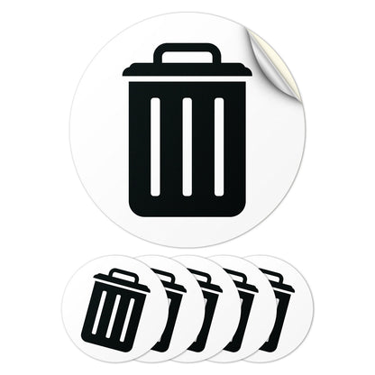 5 inch Bin Label: Trash Vinyl Sticker (White Decal)