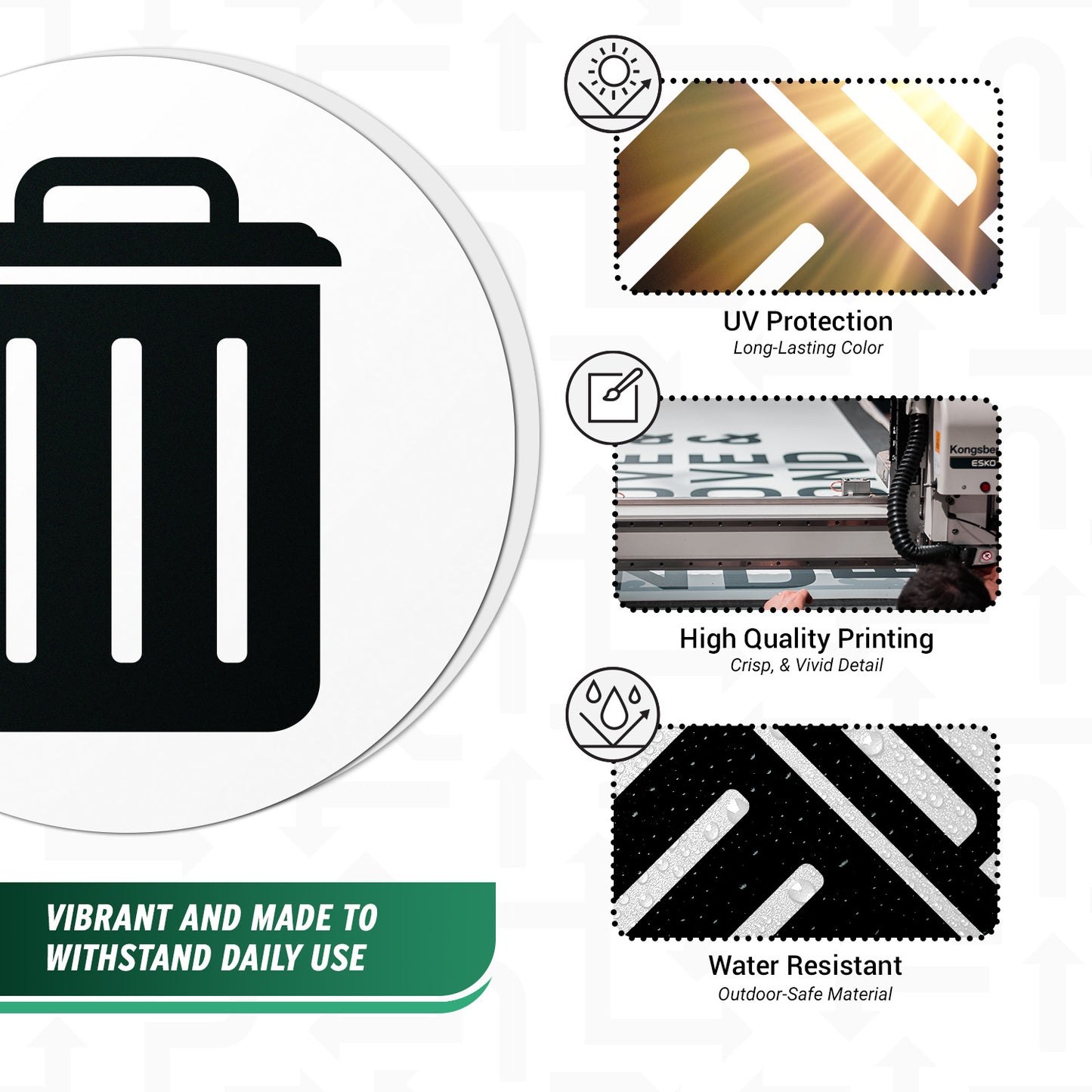 5 inch Bin Label: Trash Vinyl Sticker (White Decal)