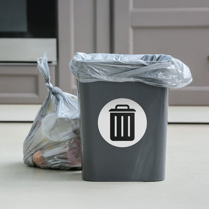 5 inch Bin Label: Trash Vinyl Sticker (White Decal)
