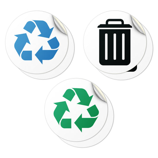 5 inch Bin Label: Trash Recycle Compost Mixed Vinyl Sticker