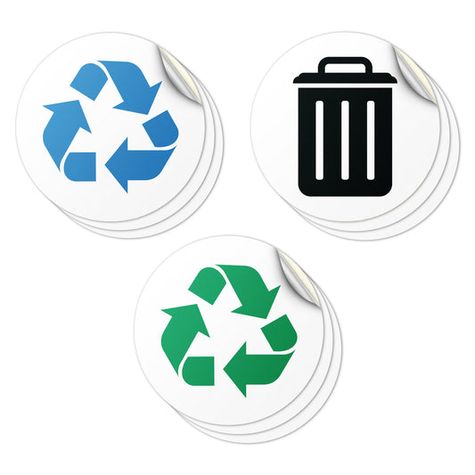 5 inch Bin Label: Trash Recycle Compost Mixed Vinyl Sticker