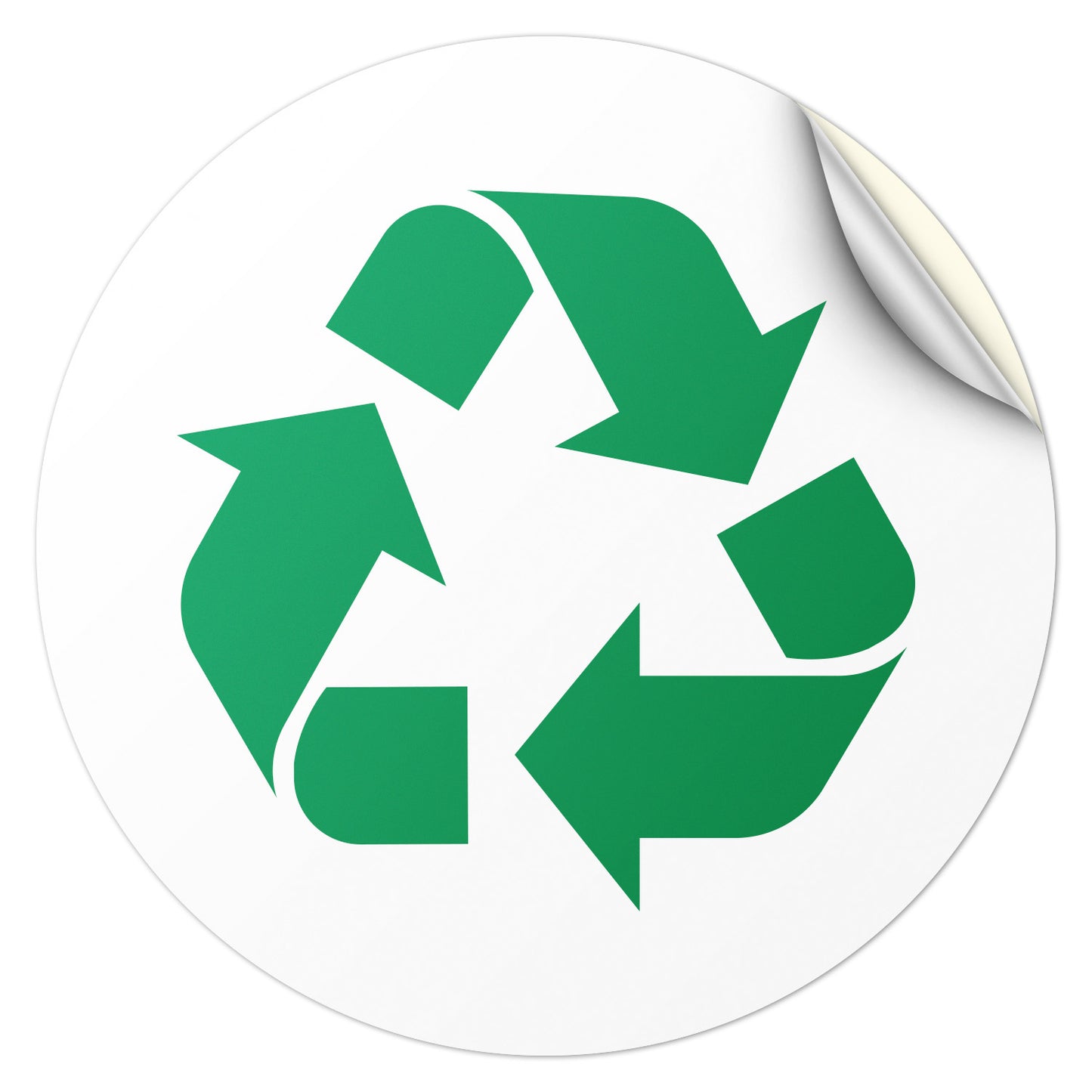 5in Waste Bin Label: Compost Recycling Green Sticker