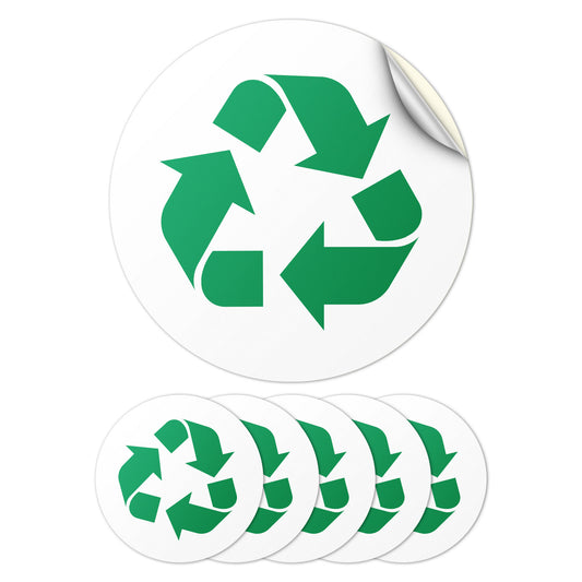 5in Waste Bin Label: Compost Recycling Green Sticker