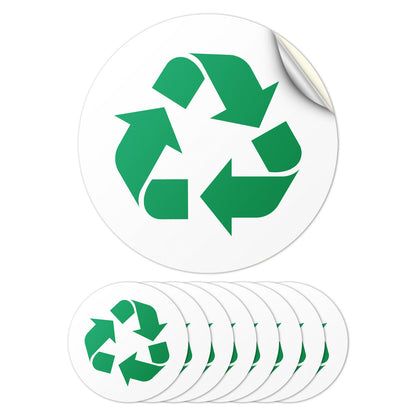 5in Waste Bin Label: Compost Recycling Green Sticker