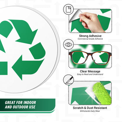 5in Waste Bin Label: Compost Recycling Green Sticker