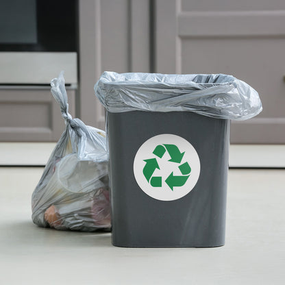 5in Waste Bin Label: Compost Recycling Green Sticker