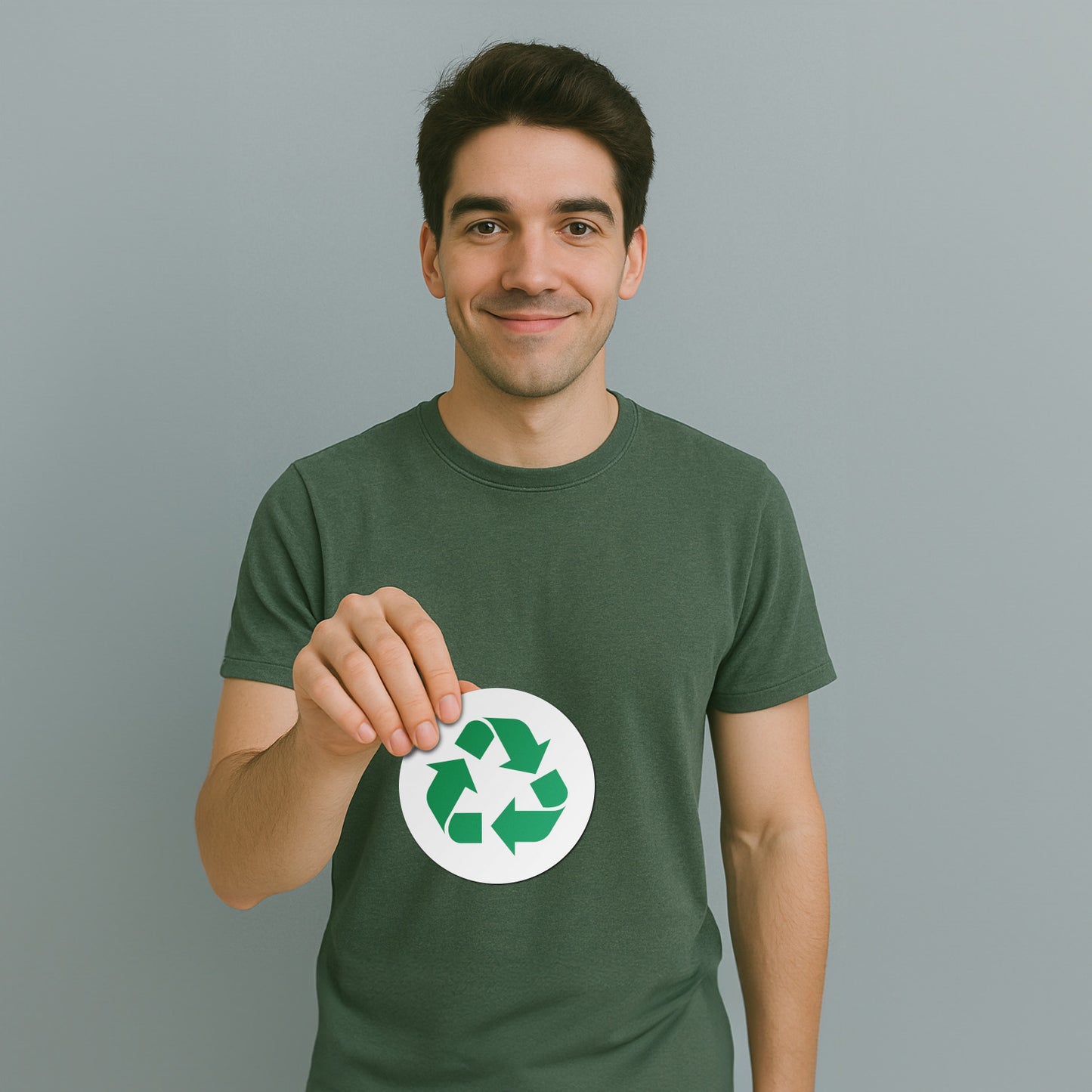5in Waste Bin Label: Compost Recycling Green Sticker