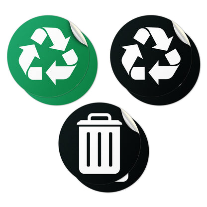 5 inch Bin Label: Trash Recycle Compost Assorted Sticker