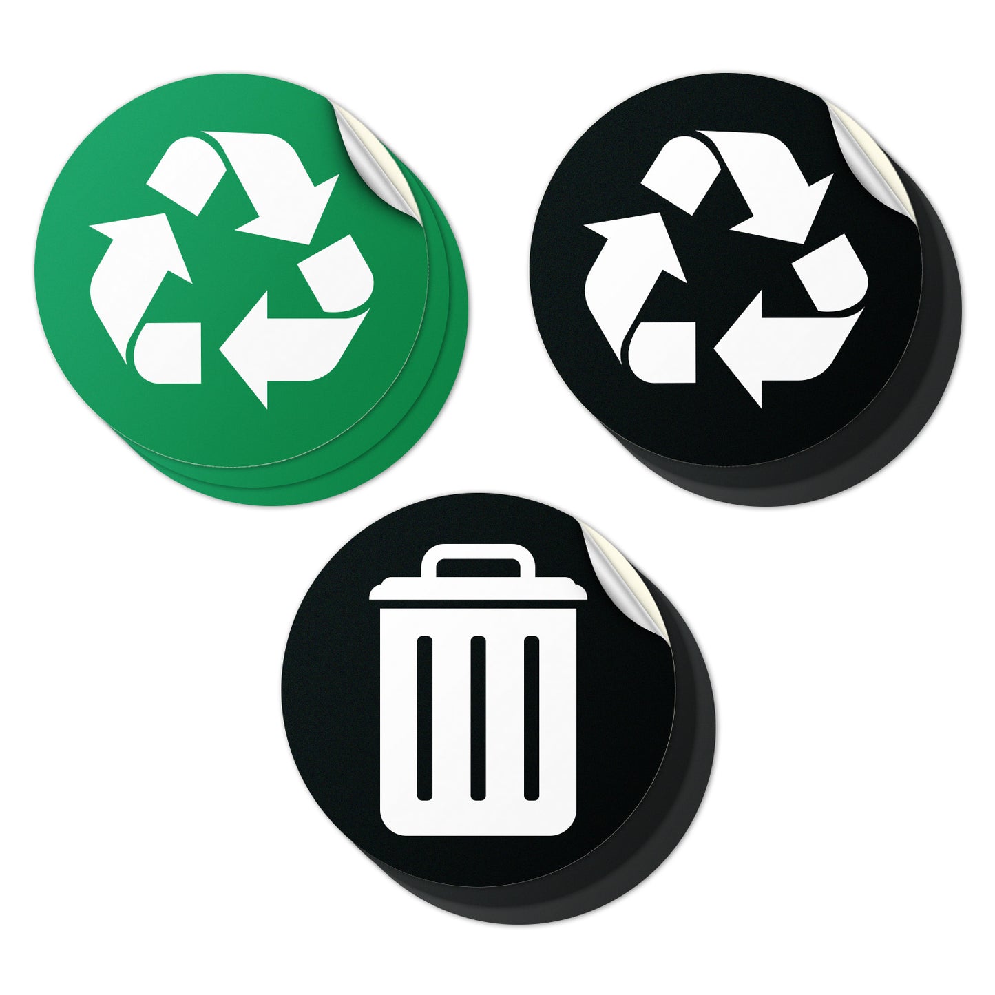 5 inch Bin Label: Trash Recycle Compost Assorted Sticker