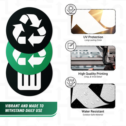 5 inch Bin Label: Trash Recycle Compost Assorted Sticker