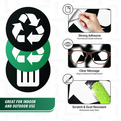 5 inch Bin Label: Trash Recycle Compost Assorted Sticker