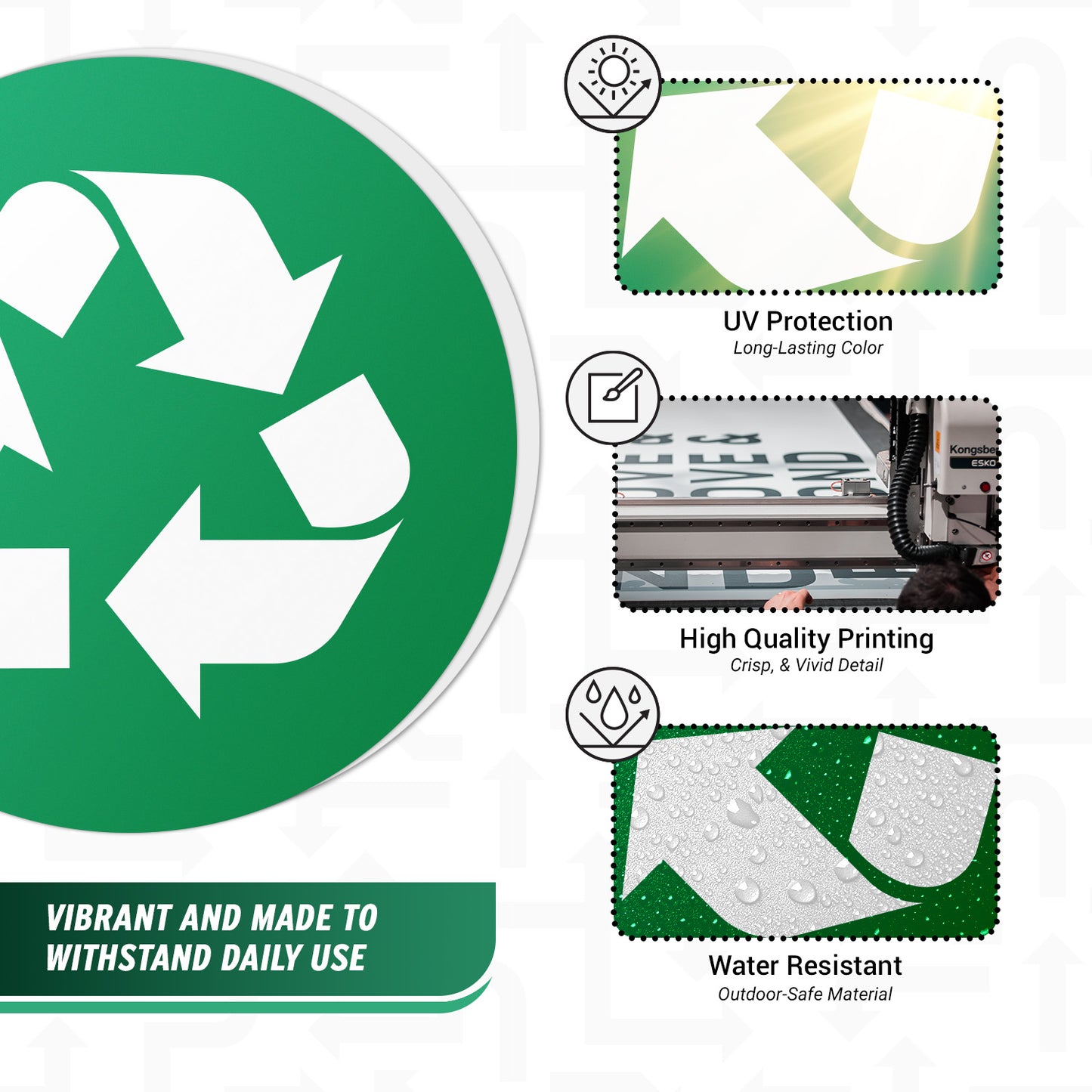 5 inch Bin Label: Compost Universal Symbol Sticker